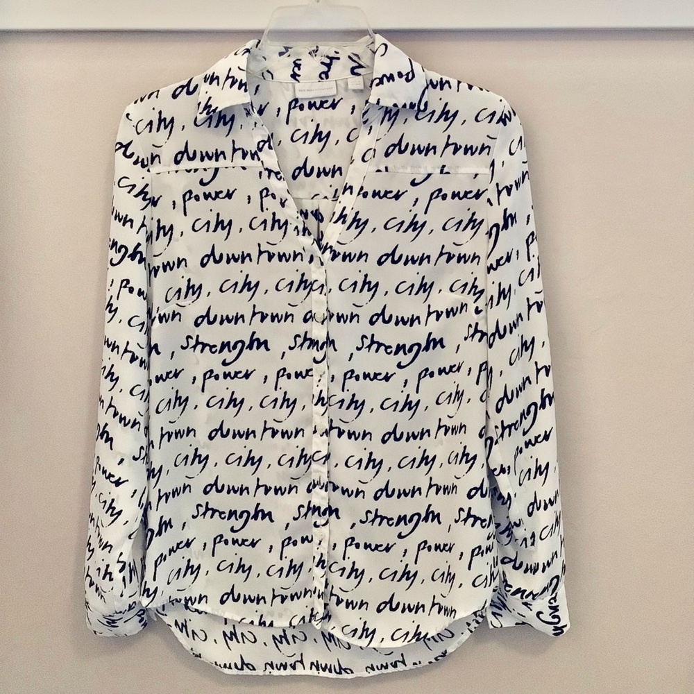 Women’s White and Black Casual Button Up Shirt